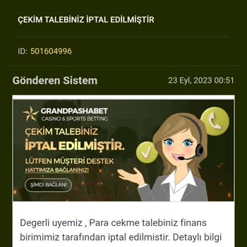 GrandPashaBet Kazandığım Paranın Geri Verilmesini İstiyorum
