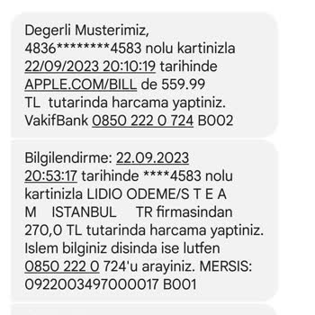 Lidio Ödeme Hizmetleri Kartımdan Habersiz Para Çekimi