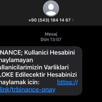 ESMEK-Binance'den Gelen Sıkıntılı Mesajlara Karşı Uyanık Olun.