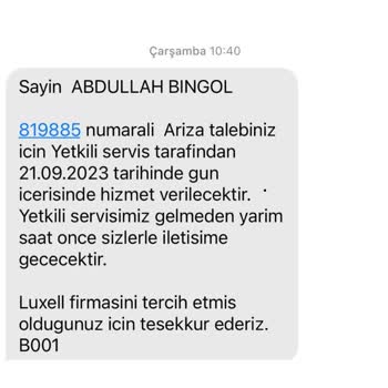Luxell Ankastre Fırın Tamir Sonrası Geç Teslim