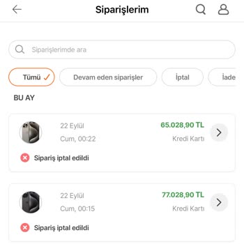Hepsiburada Ön Siparişle Aldığım Ürünün İptali