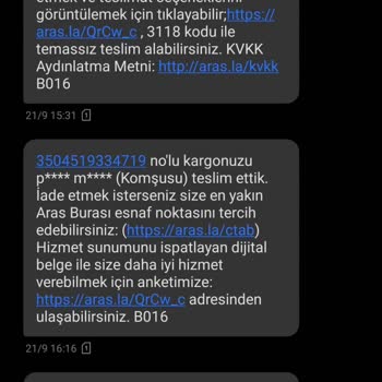 Aras Kargo Milas Şubesi Tarafından Kargom Kaybedildi