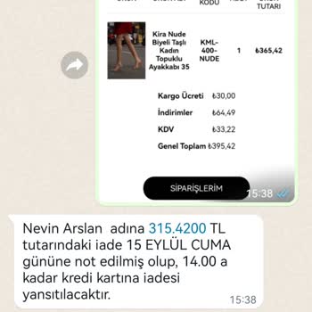 Shoebellas İade Ödemesinin Yapılmaması