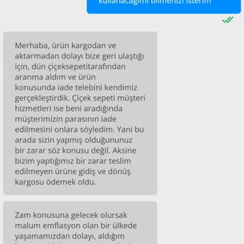 Çiçek Sepeti Teslim Edilmeyen Ürün