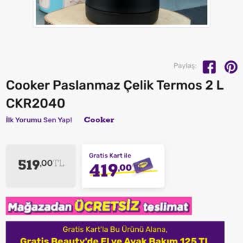Gratis Haksız Yere Sipariş İptali Ve Yalan Beyan...