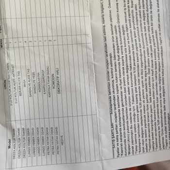 Ergül Mobilya Eksik Teslimat Yapılması