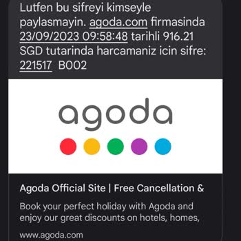 Agoda.com Bilgi Harici Kart Harcaması