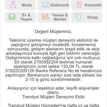 Trendyol Değişim Veya Tadilat İsteği İle Gönderdiğim Ürünü İade Etti