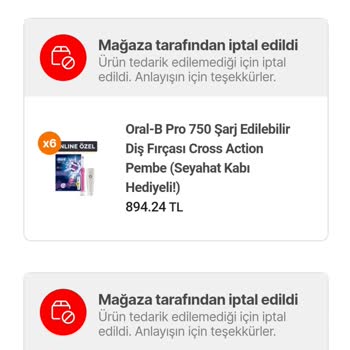 Hepsiburada Market Siparişim Mağaza Tarafından Bilgim Dışında İptal Edildi