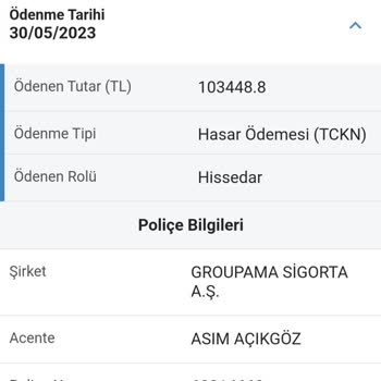 Groupama DASK Ödemesini Gecen Senenin Tarifesinden Uygulanmış