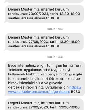 Türk Telekom'un Yaptığı Randevu İptali
