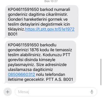 PTT Kargomu Getirmiyor.