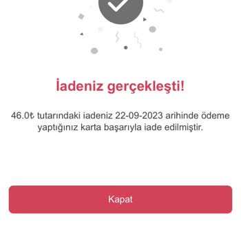 Yemeksepeti Param İade Edilmedi