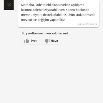 Trendyol Ve Benjamin Sport Ürün Değişim Şikayeti