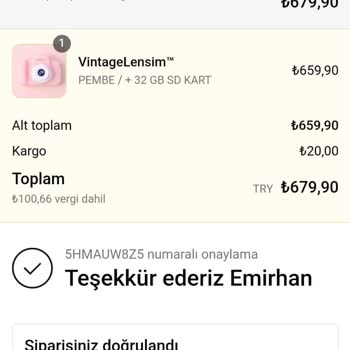 VintageLensim Kamera Siparişi İptali Ve Müşteri Hizmetleri Sorunu
