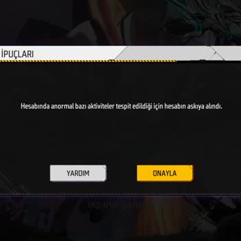 Garena Free Fire Hesabım Askıya Alındı