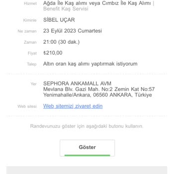 Ankamall Sephora Benefit Kaş Bar Mağduriyeti