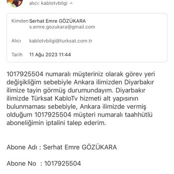 Kablo TV 20 Günlük Sürede Eksik Evrakımı İlettim. Firma Cayma Bedeli Çıkarıyor
