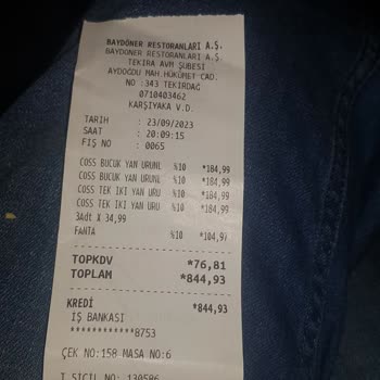 Baydöner Yemekten Ve Tatlıdan Kıl Çıktı!