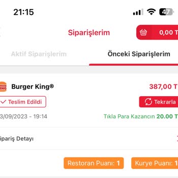 Tıkla Gelsin Teslim Olmayan Sipariş