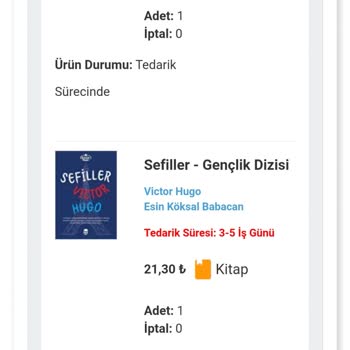 Kidega 7 Günde İstanbul İçinde Kitap Siparişi Teslim Edemeyen Firma!