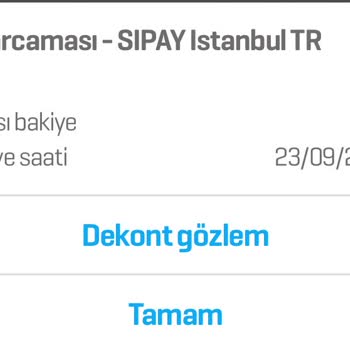 Sipay, Kartımdan İzinsiz Para Çekti.