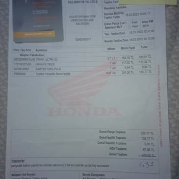 Honda Motosiklet Serviste Fahiş Fiyatlar Ve Gereksiz Değişimler