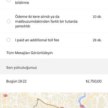 Uber Fazla Ücret Çekilmesi