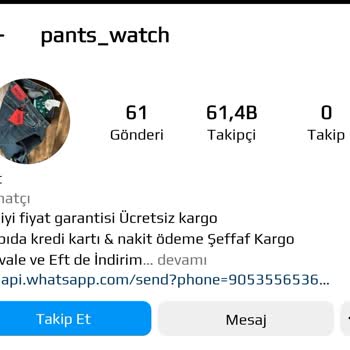 Pants. Watch (Instagram) Sayfasında Yanıltma Ve Sahte Satış