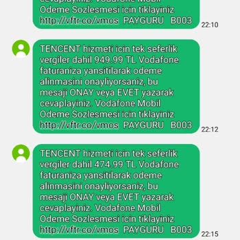 Tencent Games Türkiye Ve Vodafone Aracılığıyla Rızam Dışında Harcama