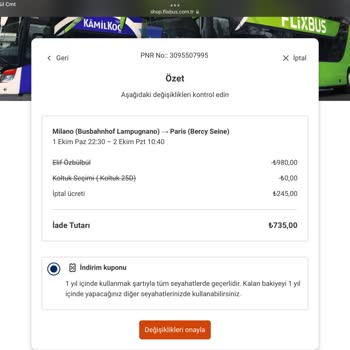 Kamil Koç Flixbus Paramı İade Etmiyor