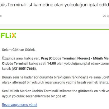 Flixbus-Kamil Koç Seyahat İptali Mağduriyeti