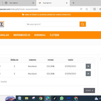 Yedekparcam.com Parayı Alıyor Ürün Teslimatı Yapmıyor!