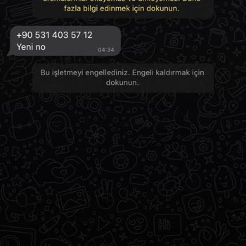 WhatsApp Yabancı Numaralı İşletme Hesabından Rahatsız Edici Mesaj