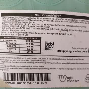 Kazı Kazan Seyyar Bayii Den Alınan Biletimde