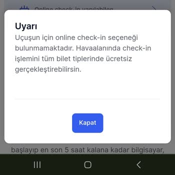 Corendon Airlines Online Check-in Hatası!