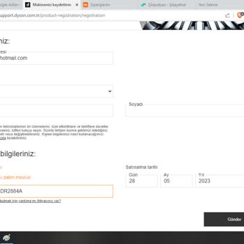 Dyson Ürünümü Kaydederken "Seri Numarası Zaten Mevcut" Uyarısı Veriyor