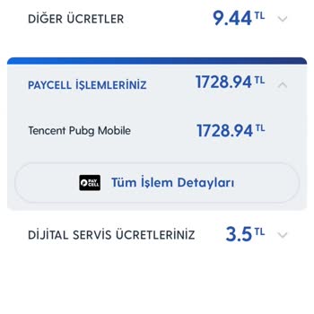 Paycell Bilgim Dışında Faturama Ücret Yansıtmış