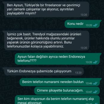 Trendyol Telefon Numaram Yurt Dışı Menşeli Şirketlere Satılmış