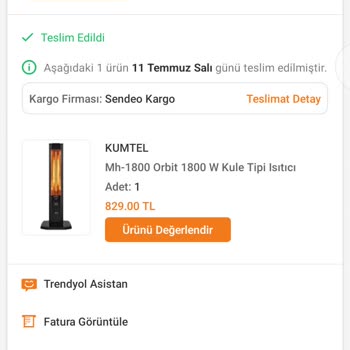Kumtel Orbit 1800 Watt Yerine 1200 Watt Gönderildi