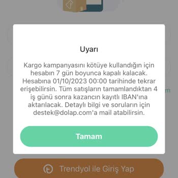 Dolap Hesabım Askıya Alındı