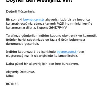 Boyner Kandırmacalı İndirim Kuponu