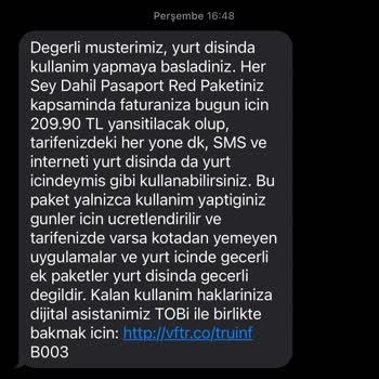 Vodafone Habersiz Paket Yüklemesi