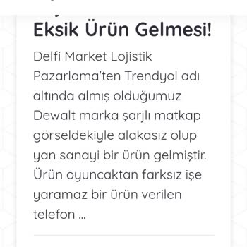 Bosch Yanlış Ürün İadesi Yapamıyorum
