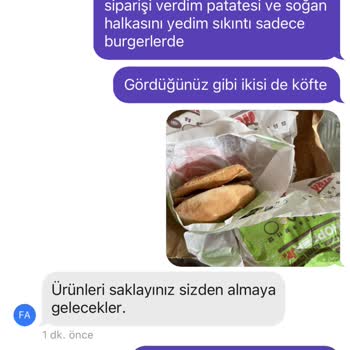 Burger King Sinop Hatalı Ürün