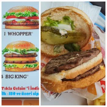 Burger King Hamburgerinin Resimlerle Alakası Yok