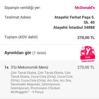 Yemeksepeti Siparişimizde Eksik Ürün Gönderilmesi