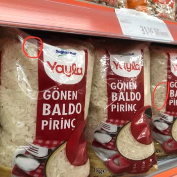 Yayla Bakliyat Yayla Markalı Baldo Pirinç Market Rafında Kurtlu