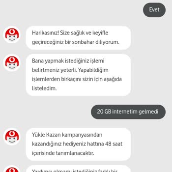 Vodafone İnternet İm Gelmedi
