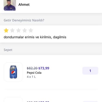 Getir Dondurma Getirmeyi Bilmiyor